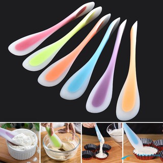 Double Silicone Spatula Spoon Cookie Cakes Pastry Scraper Mixer Buttter Ice Cream Scoop Baking Tool