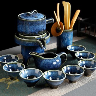 Rotating water lazy automatic tea set set Home teapot tea maker Zisha graphite Kungfu tea set tea