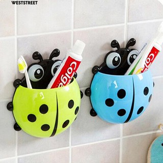 ✅Ladybug Toothbrush Holder Suction Ladybird Toothpaste Wall Sucker Bathroom Sets