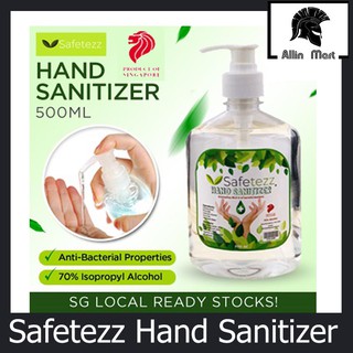 Safetezz Hand Sanitizer 500ml Singapore Brand 70% Alcohol