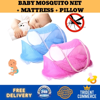 TRIDENT 3PCS XL Baby Mosquito Net Bed Set Mattress Pillow Baby (1)