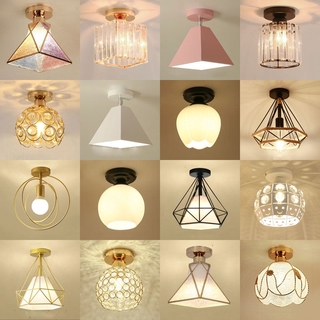 1-Light Hallway Pendant Color Industrial Ceiling Hanging Lamp Geometric Design Metal Farmhouse Lighting Fixtures Kitchen Island Entryway Dining Rooms