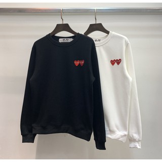 Simple Love Embroidery CDG PLAY Hoodies Men Woman Autumn Winter O-Neck Long Sleeve Cotton Comme des Garcons Casual Couple Pullover