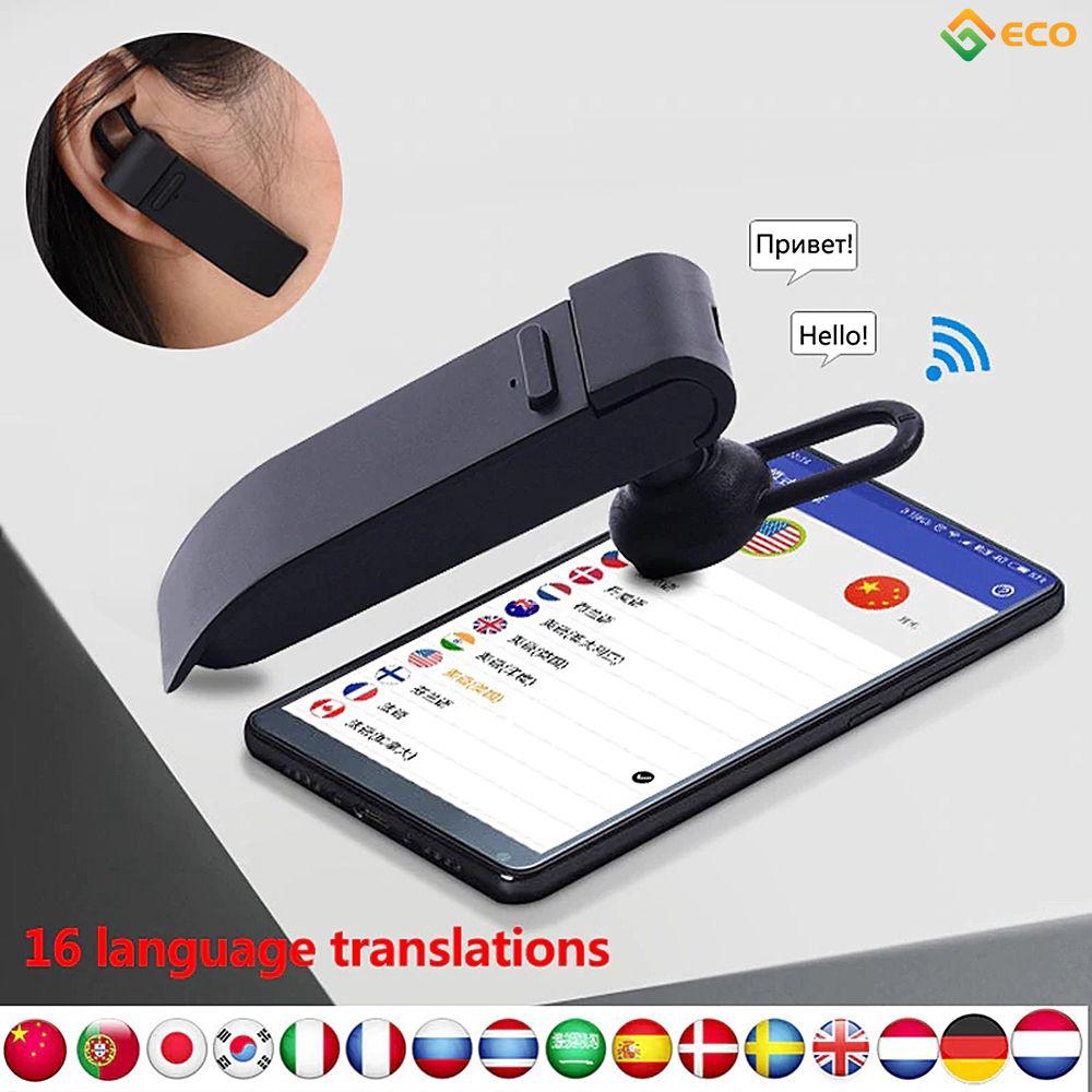 Intelligent Voice Translator 16 Languages Instant Translation Bluetooth Wireless Headset Business Voice Translator ☞ECO