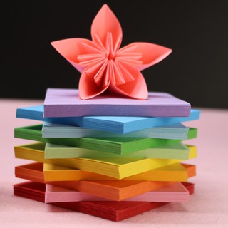 ✿Ready stock ✿1 Pack 520 pcs Folding Paper Colorful Double Sided Origami Crane Craft Sheets 7x7 cm