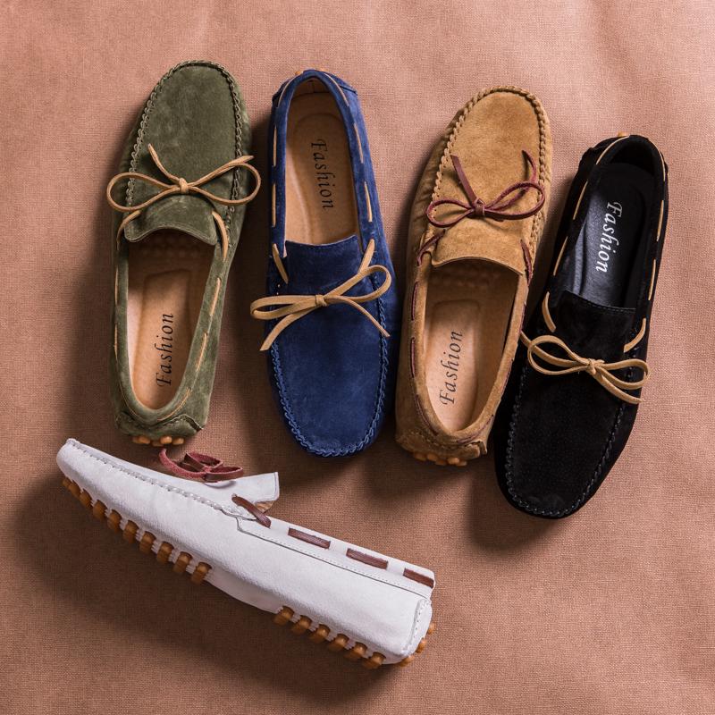 Big Size 38-47 Classic Men Moccasin Shoes Suede Leather Men Loafers Slip on Men's Shoes Male Driving Shoes Boat Shoes