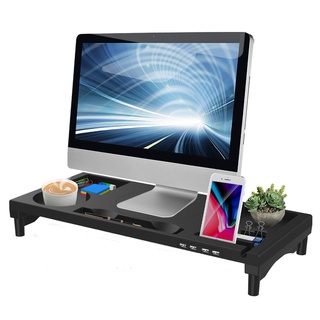 【SG seller】Monitor Stand Holder Riser laptop stand with 4 USB 2.0 port monitor storage table