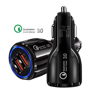 QC3.0 Double U LED Lighting Car Charger Fast Charging USB Charger