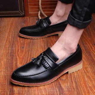 men tassel loafers Fashion Handmade leather Slip on Shoes Men Casual Shoes