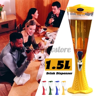 1.5 L Plastic Tabletop Detachable Wine Beer Tower Beverage Juice Dispenser