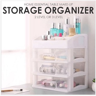 Table Makeup Storage Organizer 2 Level or 3 Level - Storage drawers for Makeup