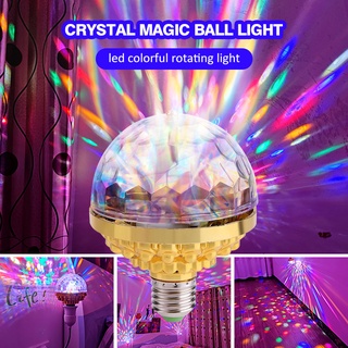 [Fast shipping]6W Rotating Crystal Magic Ball RGB LED Stage Light Bulb E27 Lamp for Disco Party DJ Christmas Effect K_SHOP