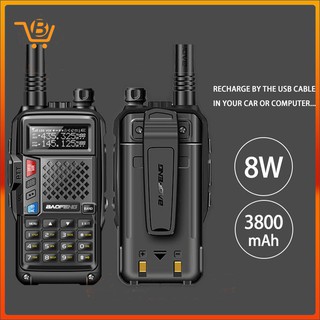 Baofeng bf-uvb3 Plus Radio Walkie Talkie 8W UHF / VHF Dual Band 10km Battery 380