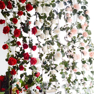 TIMI 180cm Artificial Rose Flower Ivy Vine String Home Wedding Hanging Decoration
