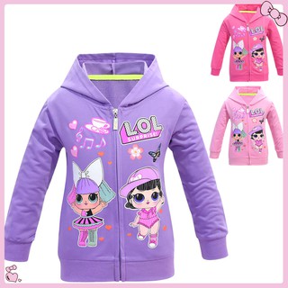 LOL Surprise Doll Kids Girl Princess Zipper Hooded Jacket Cartoon Spring/Fall Base Outerwear Coat