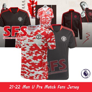 【SFS】Top Quality 21-22 MU MAN U Pre Match Soccer Football Jersey T-shirt Sports Jerseys Loose Fans Version S-4XL