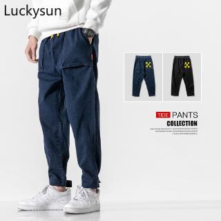 [M-8XL] Men Cargo Pants High Quality Fashion Loose Pockets Cotton Pants Soft Comfortable Work Long Pants
