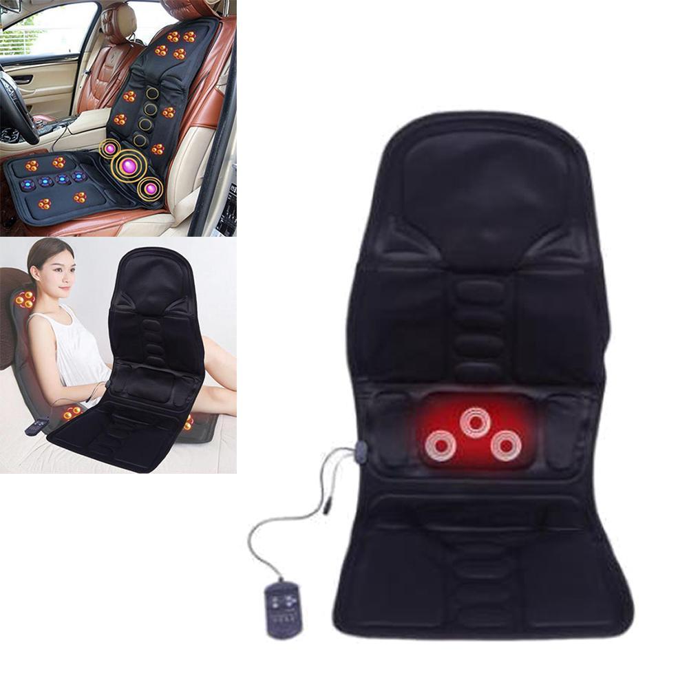 Lumbar Neck Care Heated Back Massage Chair Cushion Massager Car Seat Pad