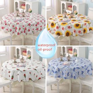 Environmental protection plastic round PVC tablecloth thickened table linen waterproof oil-proof wash-free plus velvet