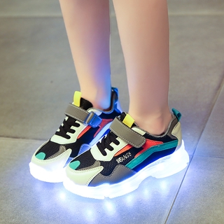 Ready Stock Shoes Kids Sport Shoes LED sneakers Fashion breathable running shoes