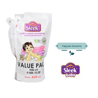 [Shop Malaysia] Sleek Baby Laundry Detergent Refill 450ml x 2 Value Pack / Twin Pack
