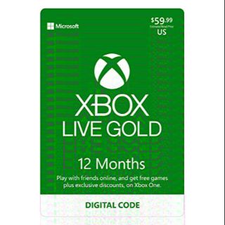 XBOX Live Gold Membership 12 Months Digital Code.
