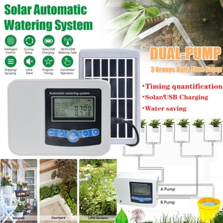 APOLLO NEWEST DUAL-Pump Solar Automatic Watering Device Intelligent Watering Timer With 2 Water Pumps For Indoor Plants