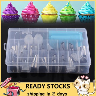 [Ready Stock]32Pcs/Set Icing Piping Nozzles Tips Cake Sugar craft Pastry Decor Baking Tools