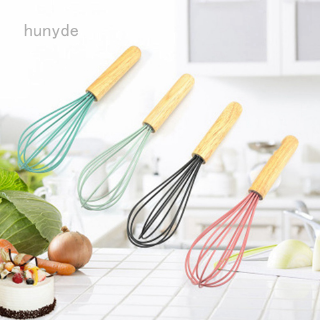 Household manual whipping cream egg clear flour wooden handle silicone egg whisk