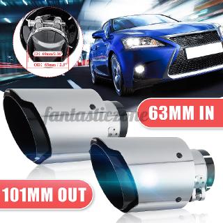 63mm Inlet / 101mm Outlet Universal Exhaust Pipe Trim Tip Tail Muffler Stainless Steel