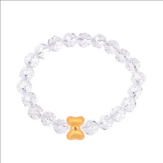 TAKA Jewellery 999 Pure Gold Ribbon Charm Beads Bracelet (1)