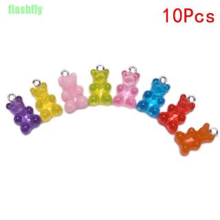 FF 10Pcs/Set Gummy Bear Candy Charms Necklace Pendants DIY Earrings Jewelry Gifts (1)