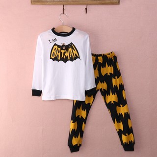 littlekids 2-8Y Baby Kids Boys Batman Printed 100% Cotton Nightwear Pajamas Set