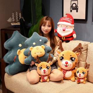 ❏Santa Claus Doll Plush Toy Fawn Doll Doll Sleeping on Bed Christmas Tree Pillow Christmas Gift (1)