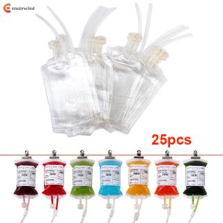 25Pcs New PVC Reusable Blood Energy Vampire Drink Bag Halloween Pouch Props