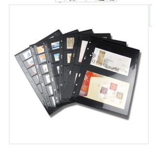 MINGT Stamp Album Stock Pages Black & Double Sided (Standard 9-hole)