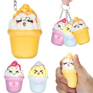Squishies Kawaii Ice Cream Slow Rising Cream Scented Keychain Stress Relief Toys