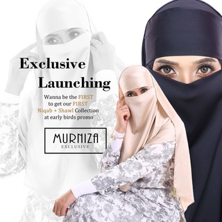 [Shop Malaysia] Shawl and Niqab Tudung Satin Niqab Muslim fashion Shawl Raya