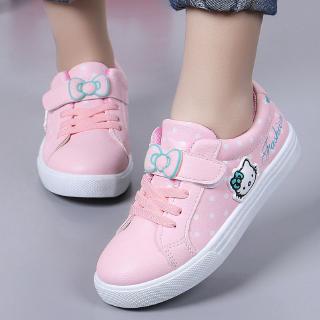 Fashion Kids Shoes Cartoon Cat Girl Casual Shoes Flat Shoes Sneakers Hello Kitty