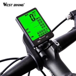 West Biking Wireless Bike Computer Speedometer Odometer Rainproof Bike Measurable Temperature Stopwatch Cycling Bicycle Computer
