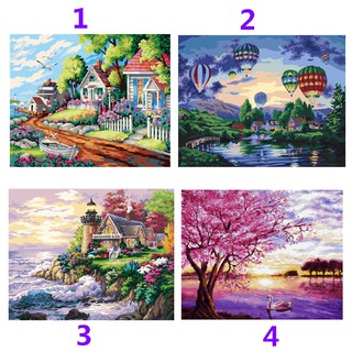 *Ready Stock* Paint by Numbers Kits DIY Canvas Oil Painting for Kids Adults Students w/ Frame New