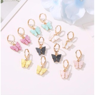 women fashion fashion color acrylic butterfly earrings