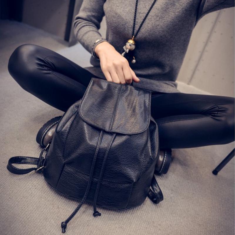 Elegant&fashion Leather Women Backpack Fashion Lady School Backpack Young again