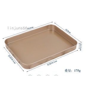 Linjuns66 Rectangular baking tray golden carbon steel non-stick high temperature resistant cake tray intestinal flour baking tray