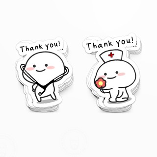 Nurse Doctor Thank You Stickers [Angels in White Glossy Vinyl Collection]