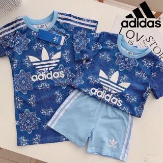 Adidas_ short-sleeved shorts two-piece T-shirt fashion trend boys and girls casual #Express shipping