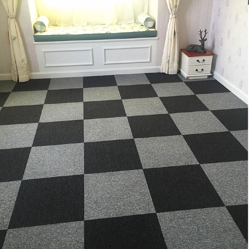 Carpet Tile Floor MatSquares Peel And Stick Adhesive