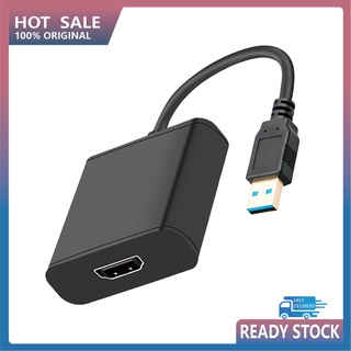 HAN_ HD 1080P USB 3.0 to HDMI-compatible Video Cable Adapter for PC Laptop HDTV LCD TV Converter
