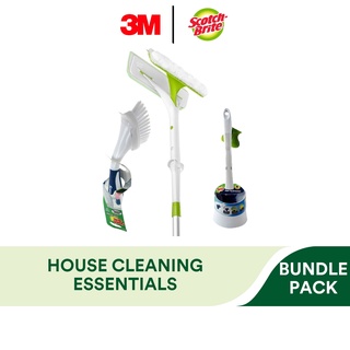[Bundle Pack] 3M Scotch Brite House Cleaning Essentials Value Pack - Windows Cleaning + Handdy + Toilet Scrubber