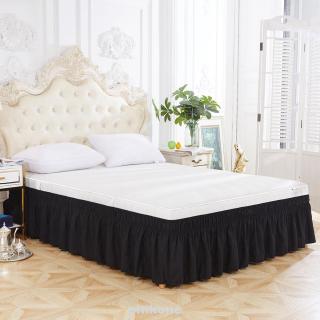 Three Sides No Surface Solid Bedroom Twin Queen Wedding Elastic Ruffles Bed Skirt